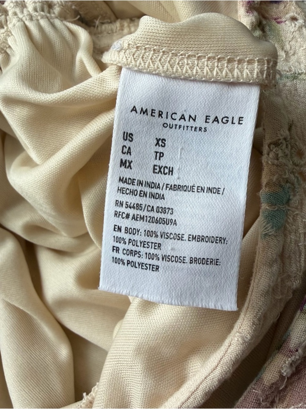 American Eagle Women's Romper Floral, Size XS CottageCore Soft Prairie Romantic - Picture 9 of 9